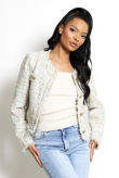 Cream Tweed Cropped Blazer 