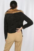 Black Corduroy Fur Trim Jacket