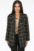 Black Tweed Double Breasted Blazer