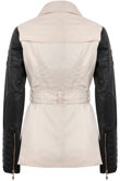 Cream PVC Arms Cross Zipped Trench Coat