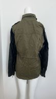 Khaki Contrast PVC Sleeve Double Pocket Jacket