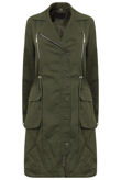 Dark Khaki Fur Lined Long Jacket