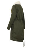 Dark Khaki Fur Lined Long Jacket