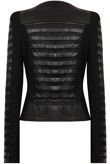 Black PVC Piped Front Zip Up Biker Jacket