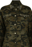 Camouflage Jacket with Studs Pockets 