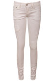 Cream Thread Patch Detail Skinny Jeans