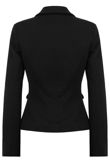 Black Textured Double Pocketed Blazer