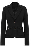 Black Textured Double Pocketed Blazer