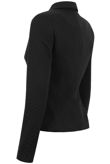 Black Textured Double Pocketed Blazer