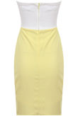 Black & Yellow Front Bow Trimming Bandeau Dress