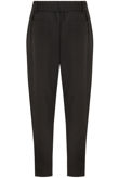 Black Belted Front Pleated Zip Up Pants