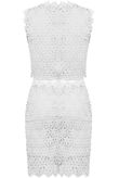 Cream Floral Crochet Mesh Insert Dress
