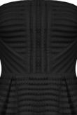 Black Horizontal Cut Out Textured Bandeau Dress