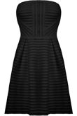 Black Horizontal Cut Out Textured Bandeau Dress