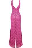 Purple Mesh Glitter Textured Maxi Dress
