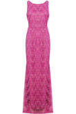Purple Mesh Glitter Textured Maxi Dress
