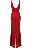 Red Mesh Glitter Textured Maxi Dress