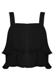 Black Flare Ra Ra Tops