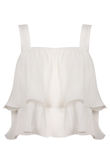 White Flare Ra Ra Tops