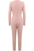 Pink Cross Over Pleated Jumpsuit