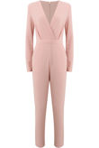 Pink Cross Over Pleated Jumpsuit