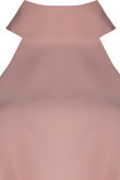 Pink Turtle Neck Asymmetric Tops