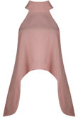 Pink Turtle Neck Asymmetric Tops