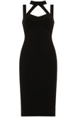 Black Front Cut Out Back Slit Bodycon Dress