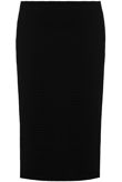 Black Horizontal Stripe Print Back Slit Pencil Skirts
