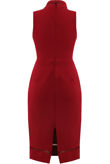 Wine Front Cut Out Back Slit Midi Dress