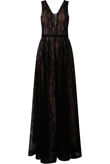 Black Lace Scallop Maxi Dress