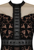 Floral Contrast Lace Textured Bodycon Dress
