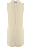 White Tab Neck Cut Out Shift Dress 