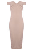 Pink Sweetheart Neckline Midi Dress