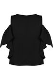 Black Cold Shoulder Crop Top