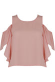 Pink Cold Shoulder Crop Top