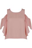 Rose Cold Shoulder Crop Top