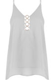 White Ring Plunge Neck Cami