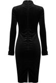 Black Velvet High Neck Bodycon Dress 