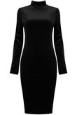 Black Velvet High Neck Bodycon Dress