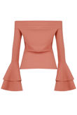 Pink Off the Shoulder Layered Bell Sleeve