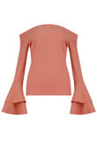 Pink Off the Shoulder Layered Bell Sleeve