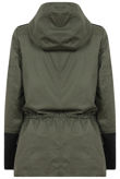 Khaki PVC Sleeves Fur Lined Parka