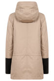 Beige PVC Sleeves Fur Lined Parka