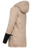 Beige PVC Sleeves Fur Lined Parka