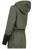 Khaki PVC Sleeves Fur Lined Parka