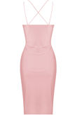 Rose Satin Wrap Bodycon Dress