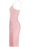 Rose Satin Wrap Bodycon Dress