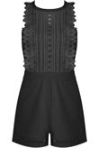 Black Crochet High Neck Playsuit