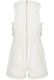 White Crochet High Neck Playsuit